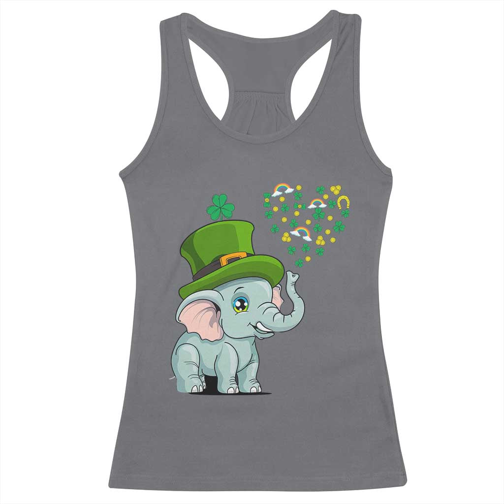 Cute Elephant St Patricks Day Racerback Tank Top for Boys Girls TS02 Charcoal Print Your Wear