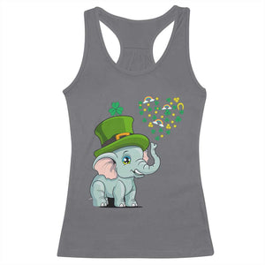 Cute Elephant St Patricks Day Racerback Tank Top for Boys Girls TS02 Charcoal Print Your Wear