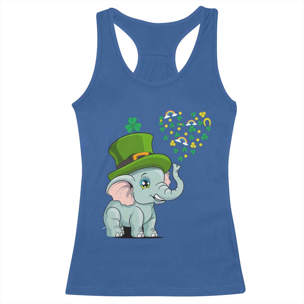 Cute Elephant St Patricks Day Racerback Tank Top for Boys Girls TS02 Royal Blue Print Your Wear
