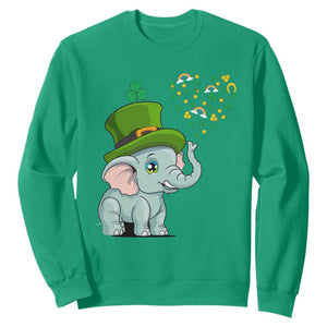 Cute Elephant St. Patricks Day Sweatshirt for Boys Girls TS02 Irish Green Printyourwear