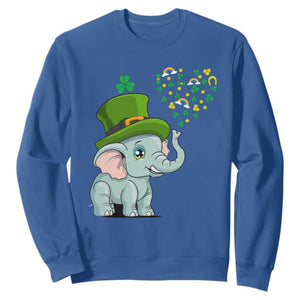 Cute Elephant St. Patricks Day Sweatshirt for Boys Girls TS02 Royal Blue Printyourwear