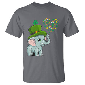 Cute Elephant St. Patricks Day T Shirt for Boys Girls TS02 Charcoal Printyourwear