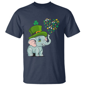 Cute Elephant St. Patricks Day T Shirt for Boys Girls TS02 Navy Printyourwear