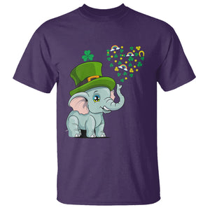 Cute Elephant St. Patricks Day T Shirt for Boys Girls TS02 Purple Printyourwear