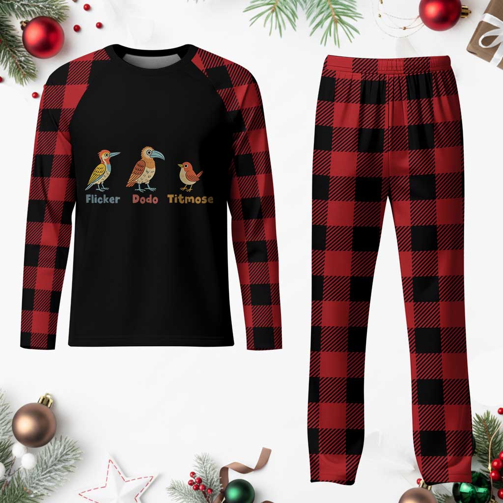 Flicker Dodo Titmouse Subtle FDT Plaid Pajama Set Funny Bird Lover Nature TS02 Buffalo Plaid Print Your Wear