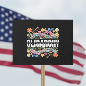 Not My President Subtle Floral Protest Sign Not My Voice Values Beliefs TS02 Horizontal 18" × 24" Black Print Your Wear