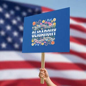 Not My President Subtle Floral Protest Sign Not My Voice Values Beliefs TS02 Horizontal 18" × 24" Blue Print Your Wear