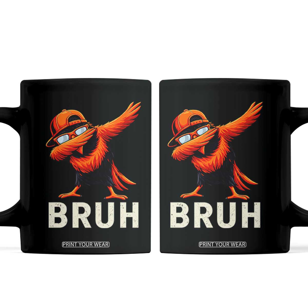 Funny Dabbing Oriole Bird Bruh Coffee Mug Cool Game Day Sports Fan TS02 Black Print Your Wear
