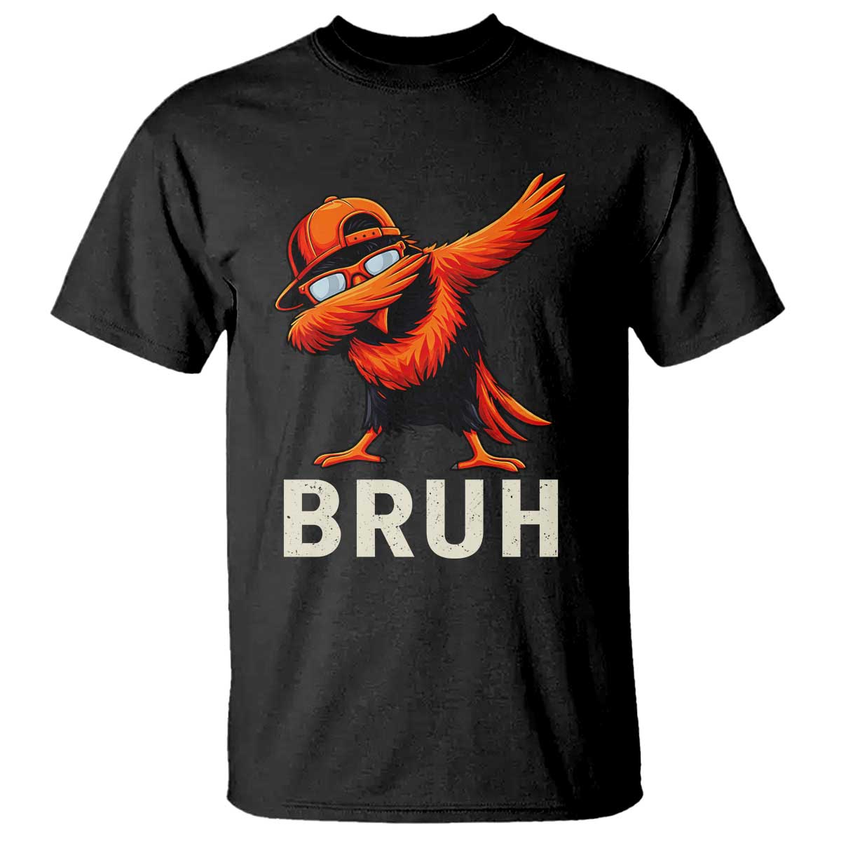 Funny Dabbing Oriole Bird Bruh T Shirt Cool Game Day Sports Fan TS02 Black Print Your Wear