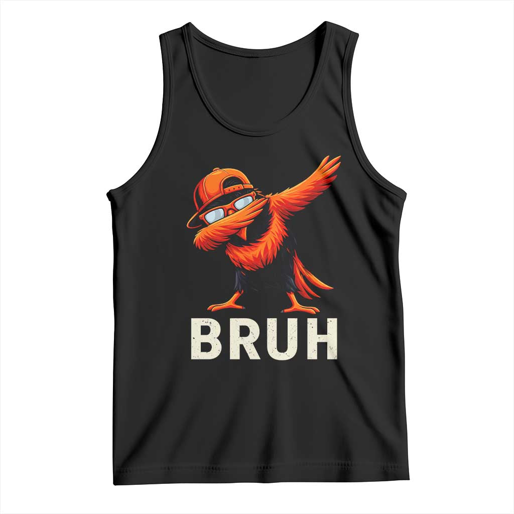 Funny Dabbing Oriole Bird Bruh Tank Top Cool Game Day Sports Fan TS02 Black Print Your Wear