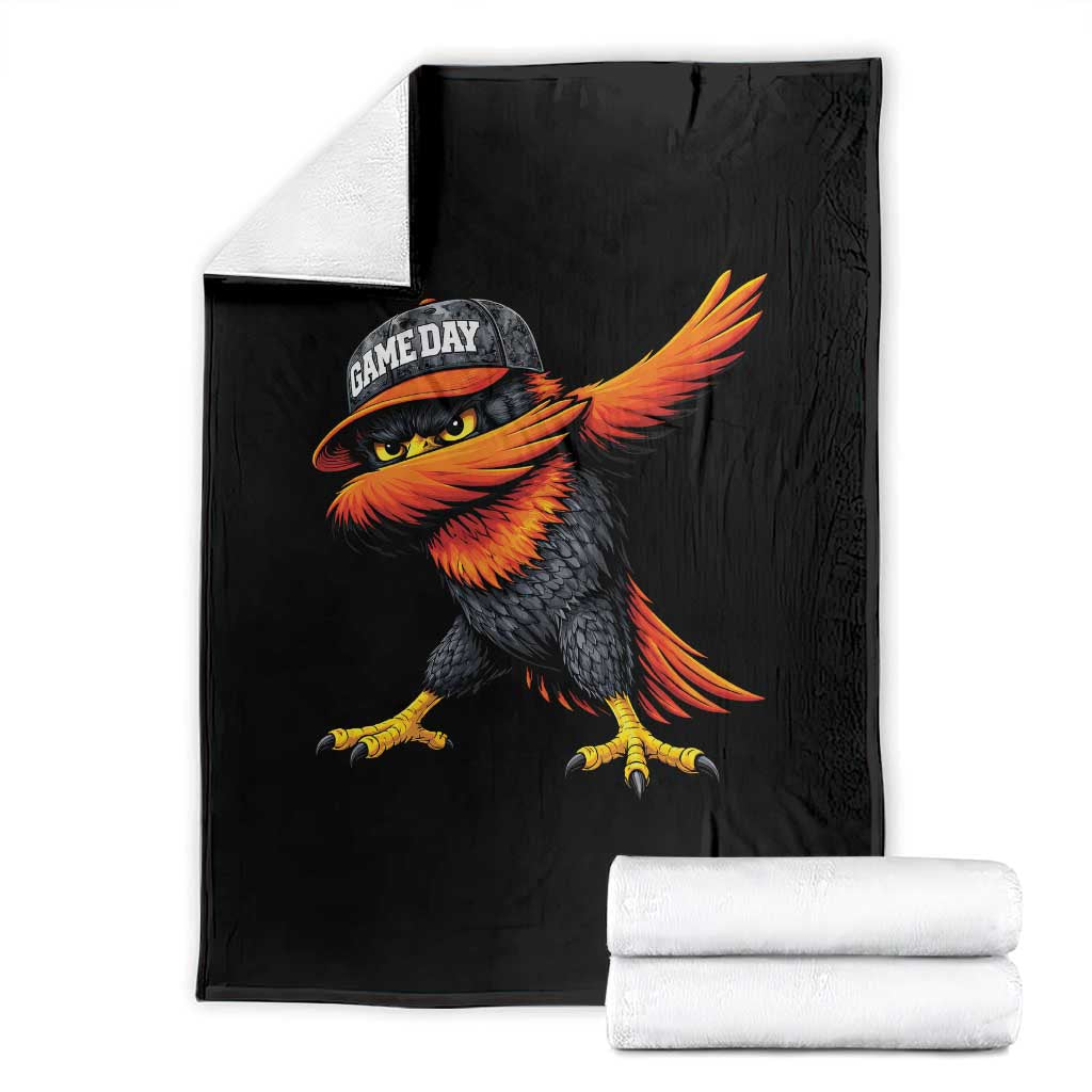 Fierce Oriole Spirit Graphic Throw Blanket Cool Game Day Sports Fan TS02 Black Print Your Wear