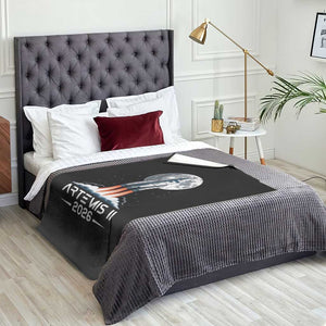 Lunar Journey 2026 Retro Rocket Launch Throw Blanket Space Exploration Astronomy Enthusiasts Sci-Fi Lovers TS02 Print Your Wear