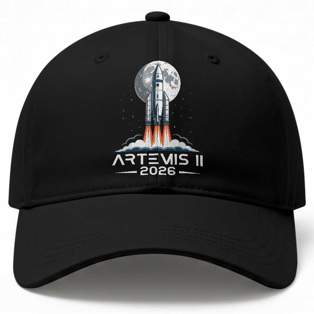 Lunar Journey 2026 Retro Rocket Launch Baseball Cap Space Exploration Astronomy Enthusiasts Sci-Fi Lovers TS02 Print Your Wear