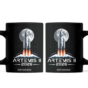 Lunar Journey 2026 Retro Rocket Launch Coffee Mug Space Exploration Astronomy Enthusiasts Sci-Fi Lovers TS02 Black Print Your Wear