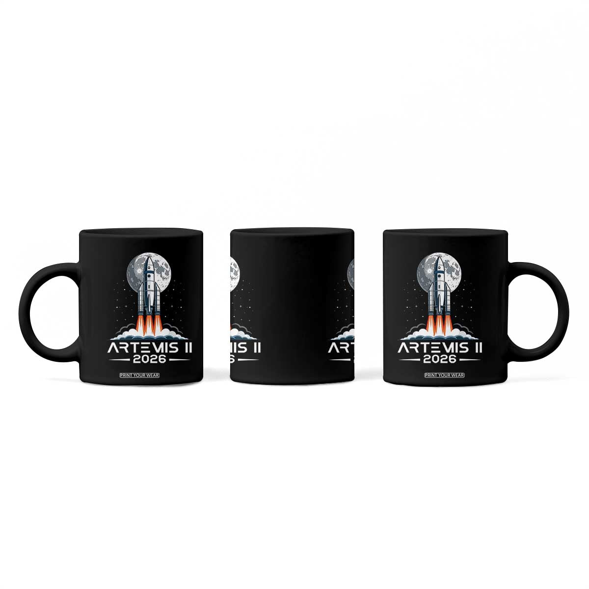 Lunar Journey 2026 Retro Rocket Launch Coffee Mug Space Exploration Astronomy Enthusiasts Sci-Fi Lovers TS02 Print Your Wear