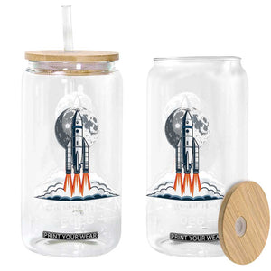 Lunar Journey 2026 Retro Rocket Launch Glass Can Space Exploration Astronomy Enthusiasts Sci-Fi Lovers TS02 Print Your Wear
