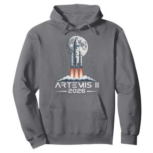 Lunar Journey 2026 Retro Rocket Launch Hoodie Space Exploration Astronomy Enthusiasts Sci-Fi Lovers TS02 Charcoal Print Your Wear