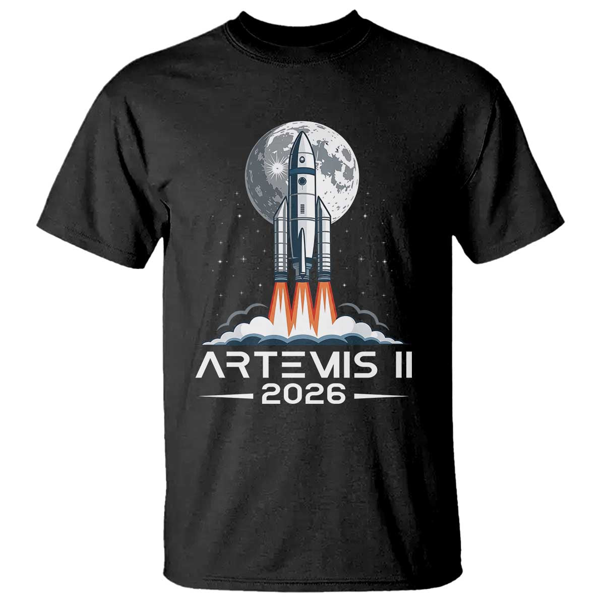 Lunar Journey 2026 Retro Rocket Launch T Shirt Space Exploration Astronomy Enthusiasts Sci-Fi Lovers TS02 Black Print Your Wear