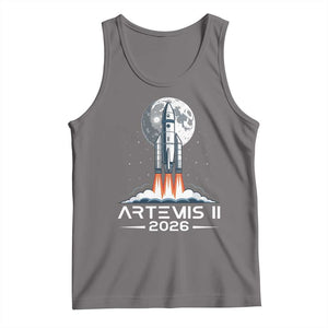 Lunar Journey 2026 Retro Rocket Launch Tank Top Space Exploration Astronomy Enthusiasts Sci-Fi Lovers TS02 Deep Heather Print Your Wear