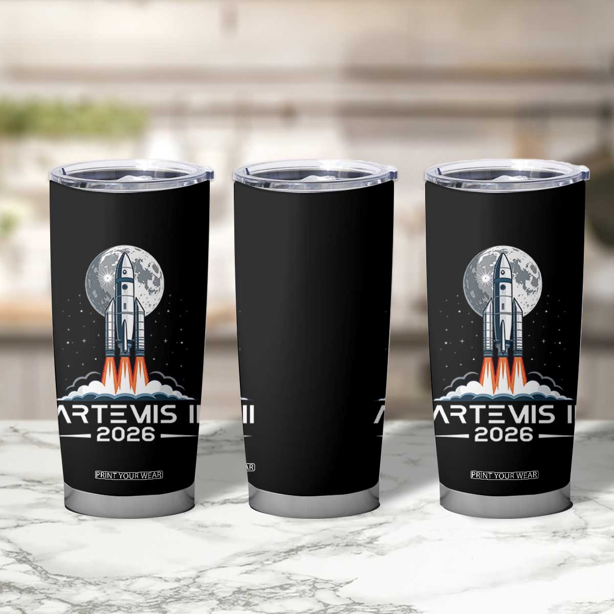 Lunar Journey 2026 Retro Rocket Launch Tumbler Cup Space Exploration Astronomy Enthusiasts Sci-Fi Lovers TS02 Print Your Wear