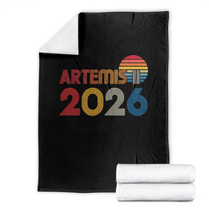 2026 Lunar Mission Retro Sunset Throw Blanket Vintage Space Exploration Astronomy Enthusiasts Sci-Fi Lovers TS02 Black Print Your Wear
