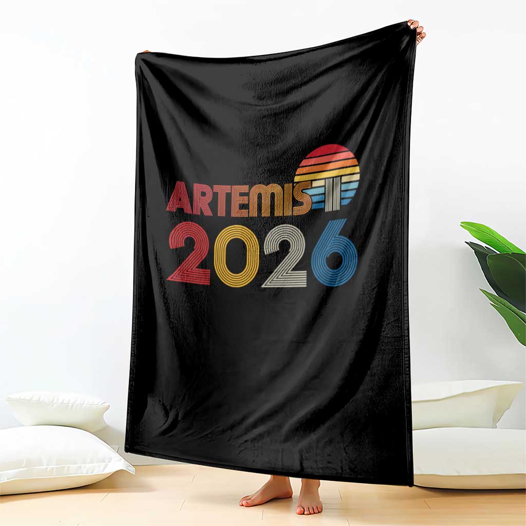 2026 Lunar Mission Retro Sunset Throw Blanket Vintage Space Exploration Astronomy Enthusiasts Sci-Fi Lovers TS02 Print Your Wear
