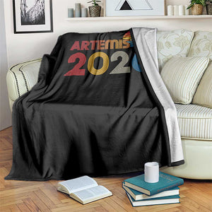 2026 Lunar Mission Retro Sunset Throw Blanket Vintage Space Exploration Astronomy Enthusiasts Sci-Fi Lovers TS02 Print Your Wear