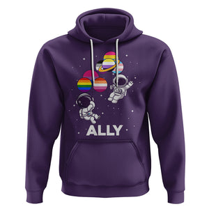 LGBT Ally Hoodie Proud Gay Support Astronaut Outer Space TS02 Purple Printyourwear