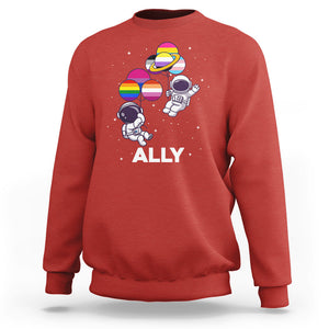 LGBT Ally Sweatshirt Proud Gay Support Astronaut Outer Space TS02 Red Printyourwear