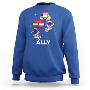 LGBT Ally Sweatshirt Proud Gay Support Astronaut Outer Space TS02 Royal Blue Printyourwear