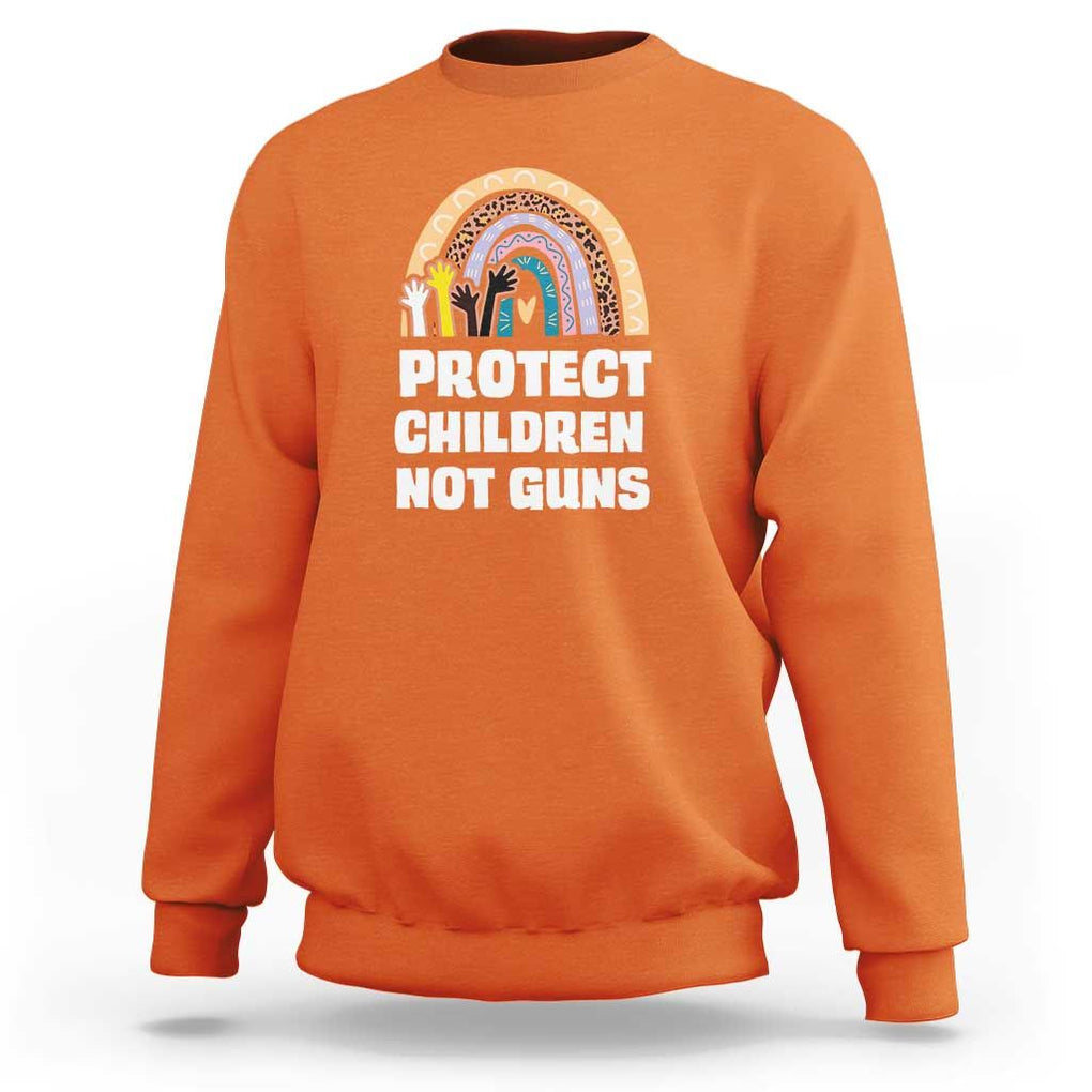 Gun Violence Awareness Sweatshirt Protect Children Not Guns In June We Wear Orange Day End Gun Violence Rainbow TS02 Orange Print Your Wear