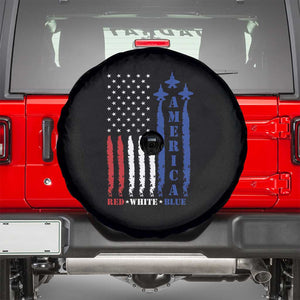 American Patriotic Spare Tire Cover 4th of July Red White And Blue US Flag TS02 Black Print Your Wear