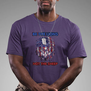 Patriotic American Lion T Shirt Be The Lions Not The Sheep Retro US Flag TS02 Purple Print Your Wear