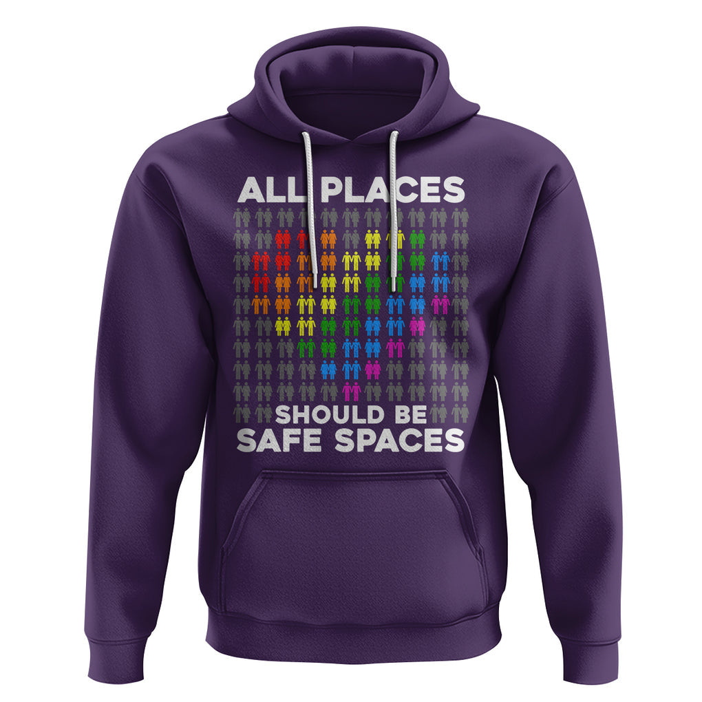 LGBT Support Hoodie All Places Should Be Safe Spaces Gay Pride Ally TS02 Purple Printyourwear
