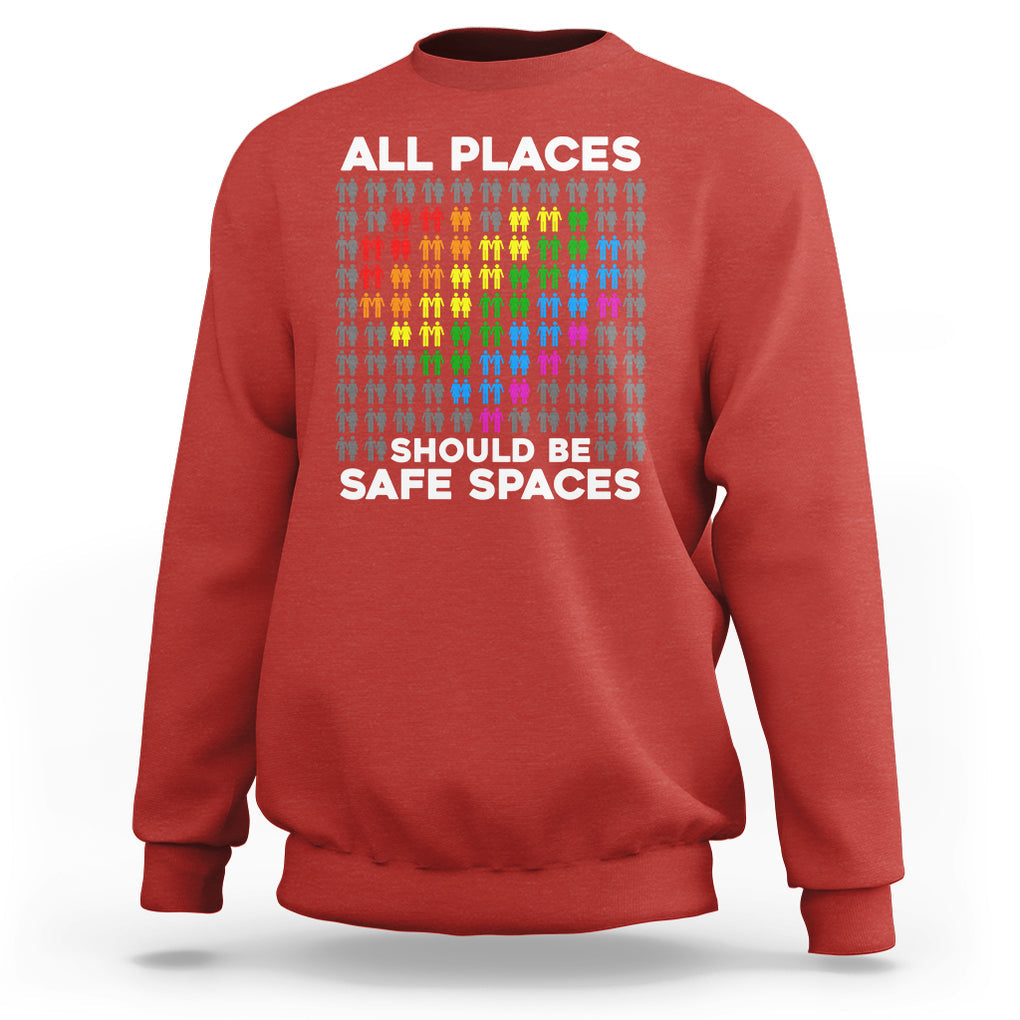 LGBT Support Sweatshirt All Places Should Be Safe Spaces Gay Pride Ally TS02 Red Printyourwear