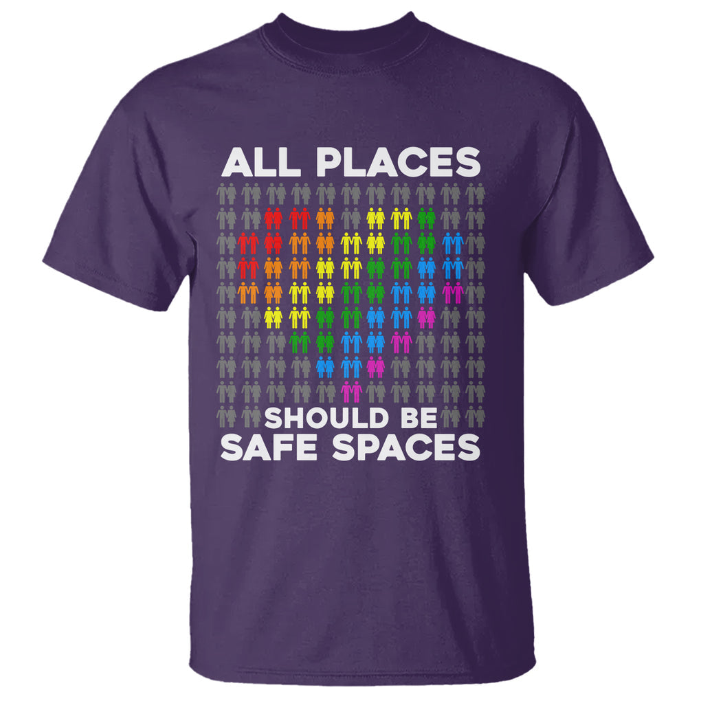 LGBT Support T Shirt All Places Should Be Safe Spaces Gay Pride Ally TS02 Purple Printyourwear