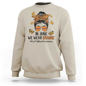 Gun Violence Awareness Sweatshirt In June We Wear Orange Messy Bun TS02 Sand Print Your Wear