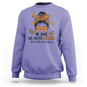 Gun Violence Awareness Sweatshirt In June We Wear Orange Messy Bun TS02 Violet Print Your Wear