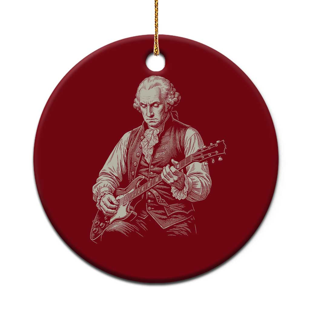 George Washington Rock Star Portrait Ceramic Ornament Funny Electric Guitar Player Founding Father Patriotic Graphic TS02 1pc Red Print Your Wear