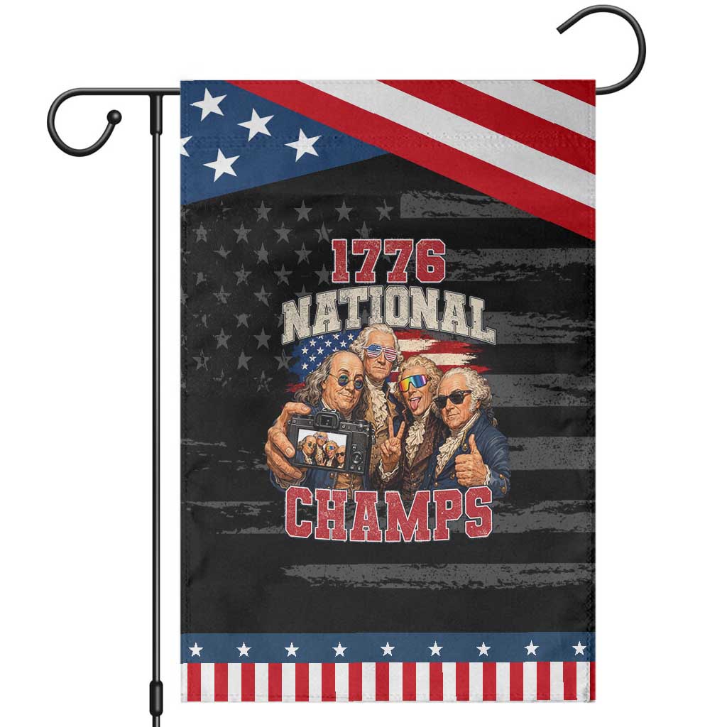 1776 National Champs Funny Founding Fathers Selfie Graphic Patriotic Garden Flag George Washington and Ben Franklin Cool Sunglasses TS02 Distressed Black Blue Print Your Wear