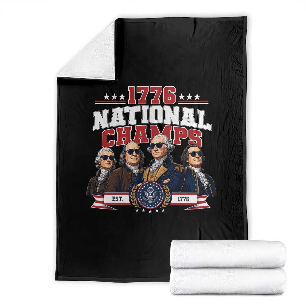 1776 National Champs Est 1776 Vintage Seal Throw Blanket Funny Cool Sunglasses Presidents and Founding Fathers Sports Style Patriotic TS02 Black Print Your Wear