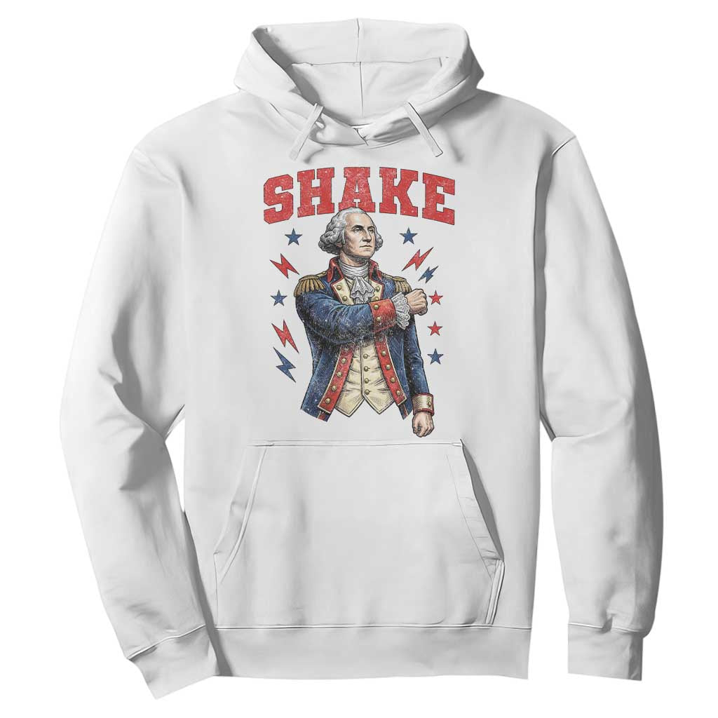 Shake Funny George Washington Patriotic Graphic Matching Hoodie Vintage Founding Father Distressed Stars and Lightning Bolts Dynamic Duo TS02 White Print Your Wear