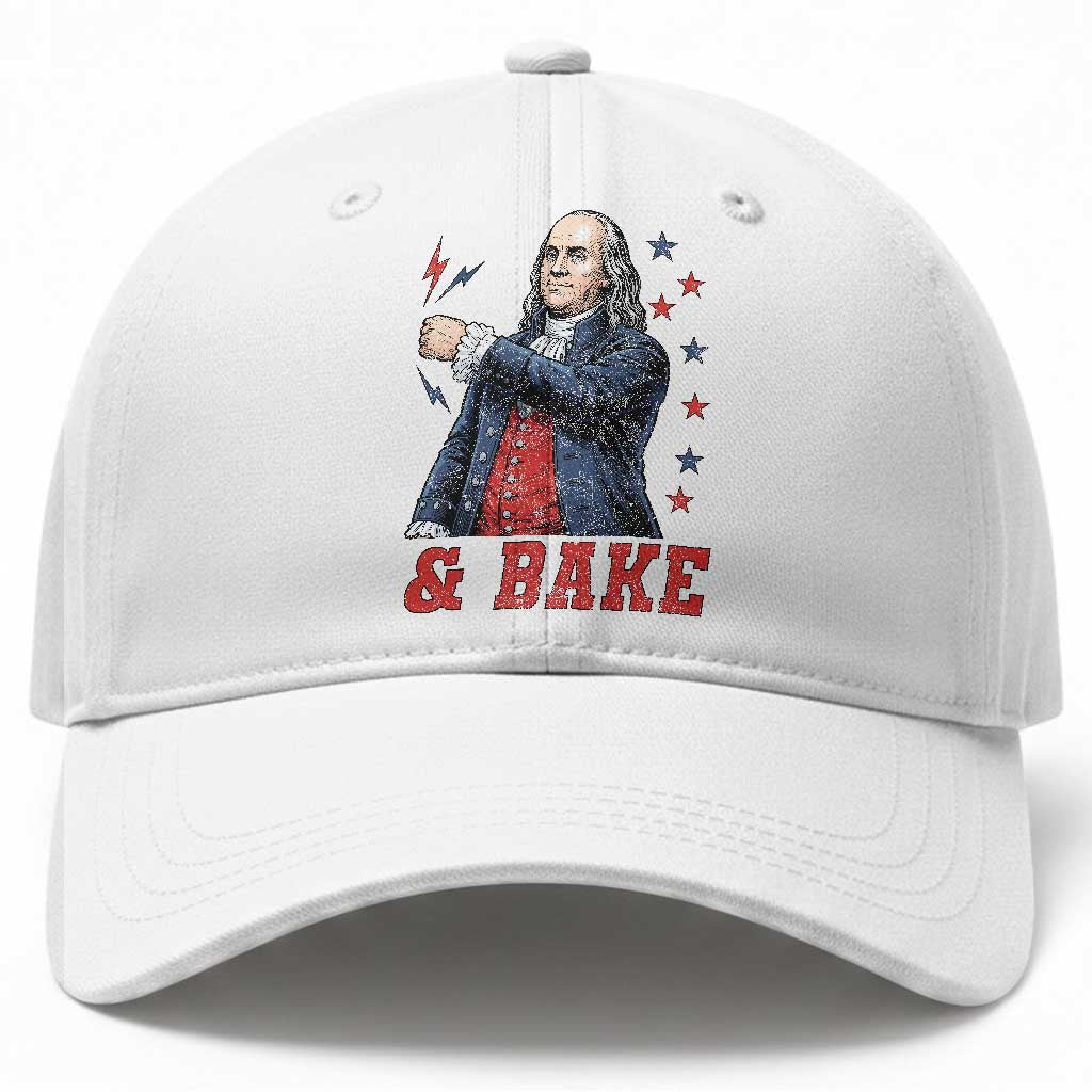 And Bake Funny Benjamin Franklin Patriotic Graphic Matching Baseball Cap Vintage Founding Father Distressed Stars and Lightning Bolts Dynamic Duo TS02 Print Your Wear