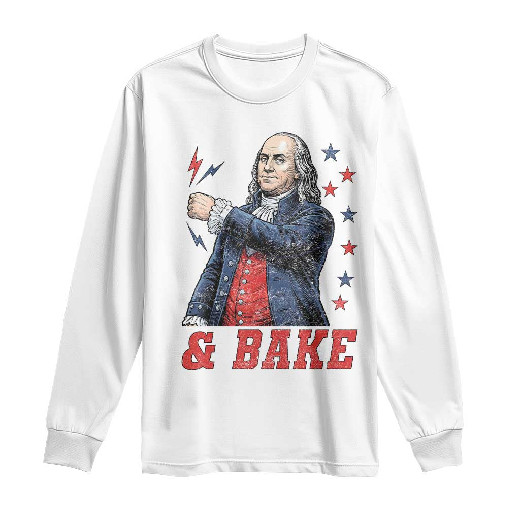 And Bake Funny Benjamin Franklin Patriotic Graphic Matching Long Sleeve Shirt Vintage Founding Father Distressed Stars and Lightning Bolts Dynamic Duo TS02 White Print Your Wear