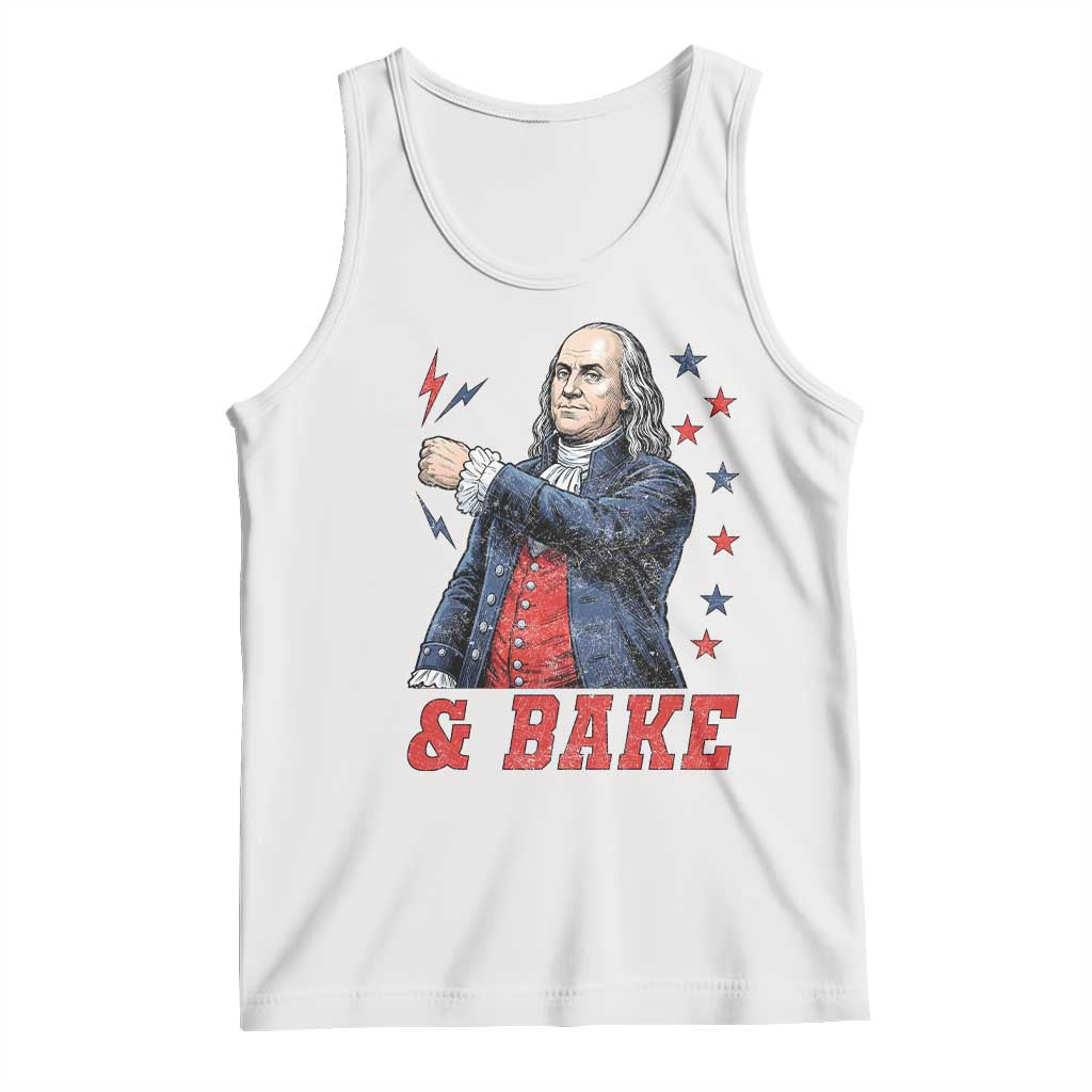 And Bake Funny Benjamin Franklin Patriotic Graphic Matching Tank Top Vintage Founding Father Distressed Stars and Lightning Bolts Dynamic Duo TS02 White Print Your Wear