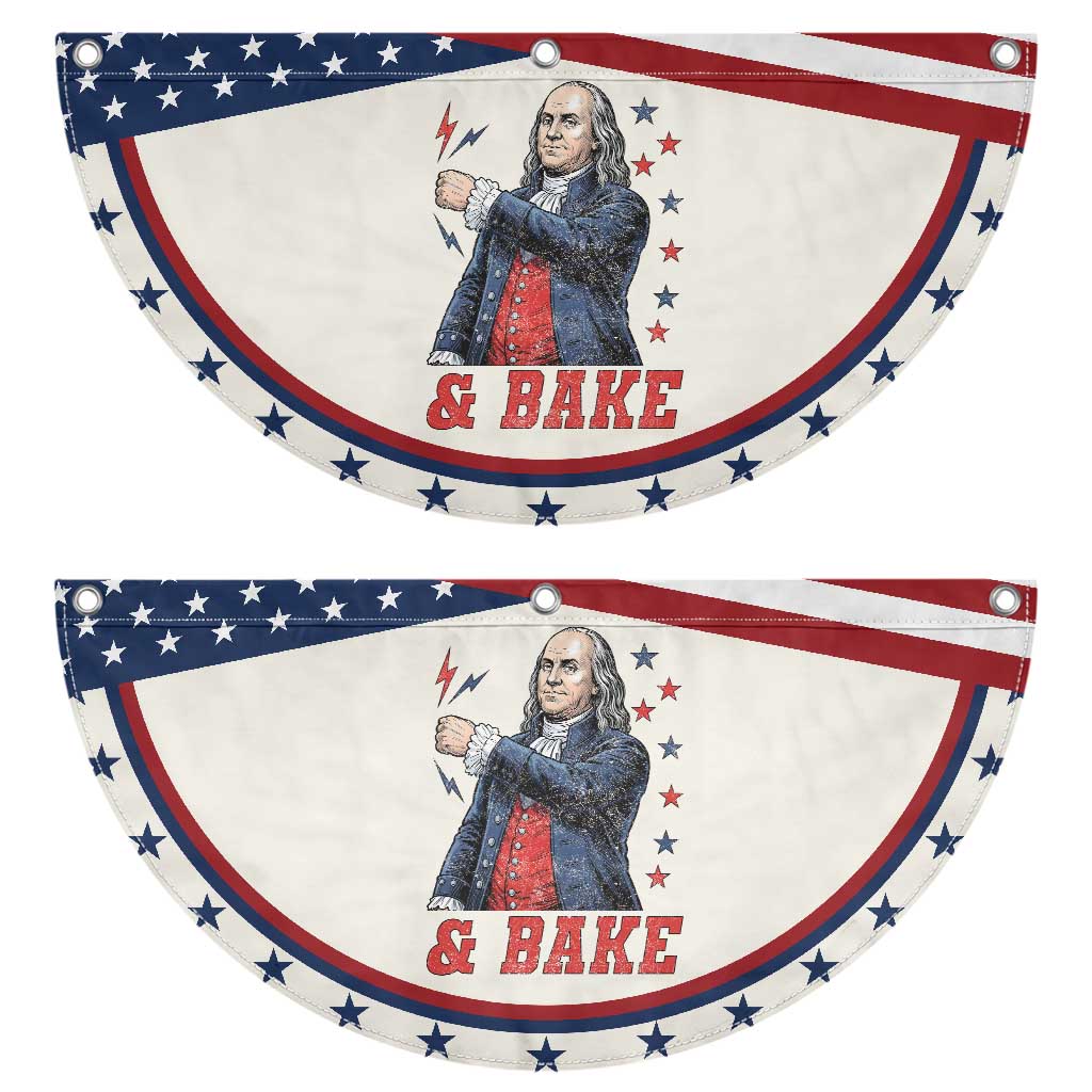 And Bake Funny Benjamin Franklin Graphic Matching Patriotic Fan Flag Vintage Founding Father Distressed Stars and Lightning Bolts Dynamic Duo TS02 2pcs pack Classic Beige Print Your Wear