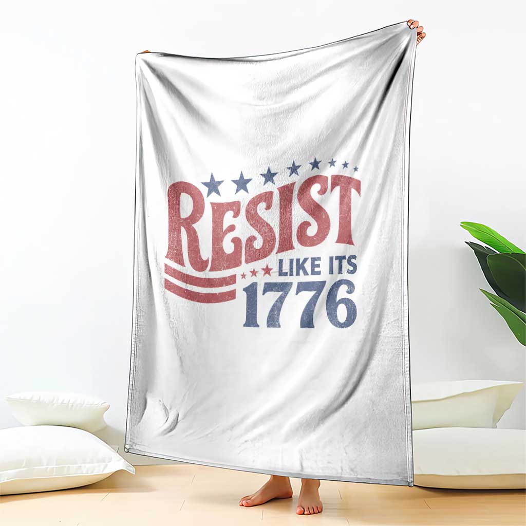 Resist Like Its 1776 Throw Blanket Vintage Distressed Patriotic Political Satire Graphic TS02 Print Your Wear
