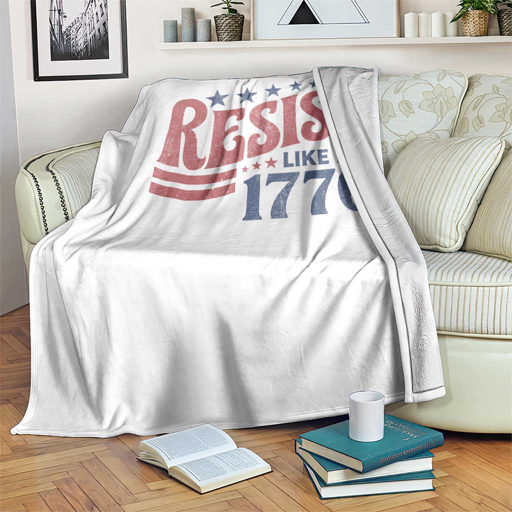 Resist Like Its 1776 Throw Blanket Vintage Distressed Patriotic Political Satire Graphic TS02 Print Your Wear
