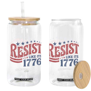 Resist Like Its 1776 Glass Can Vintage Distressed Patriotic Political Satire Graphic TS02 Print Your Wear