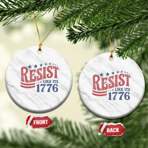 Resist Like Its 1776 Ceramic Ornament Vintage Distressed Patriotic Political Satire Graphic TS02 1pc White Marble Print Your Wear